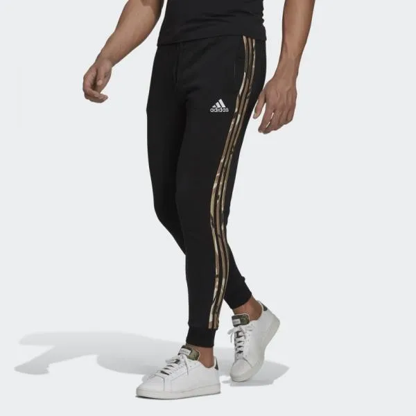 adidas - Men - Camo Three Stripes Sweatpant - Black/Green