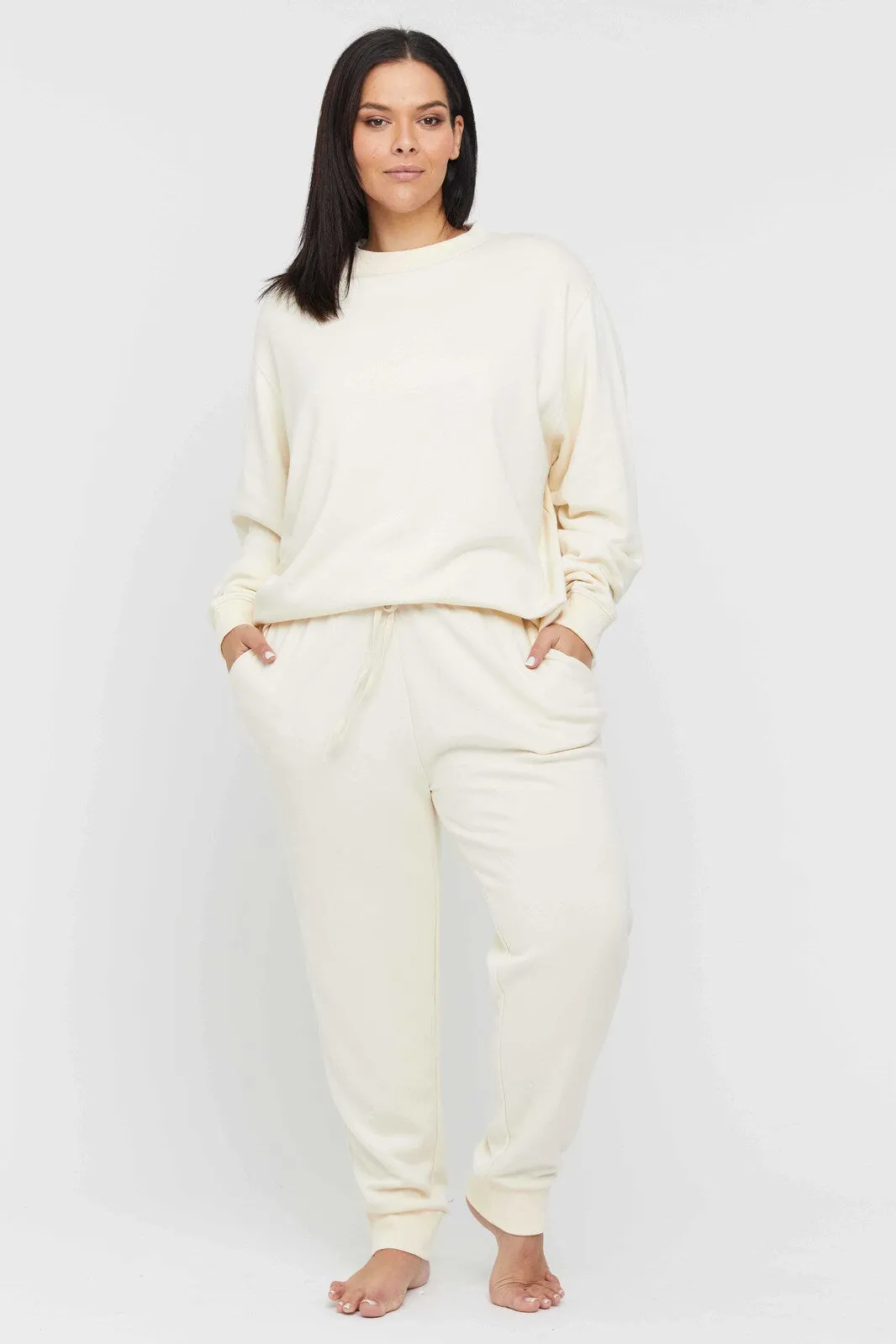 Bamboo Slouch Trackpant - Winter White