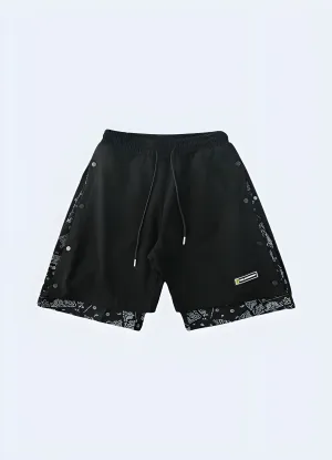 Black And White Bandana Shorts