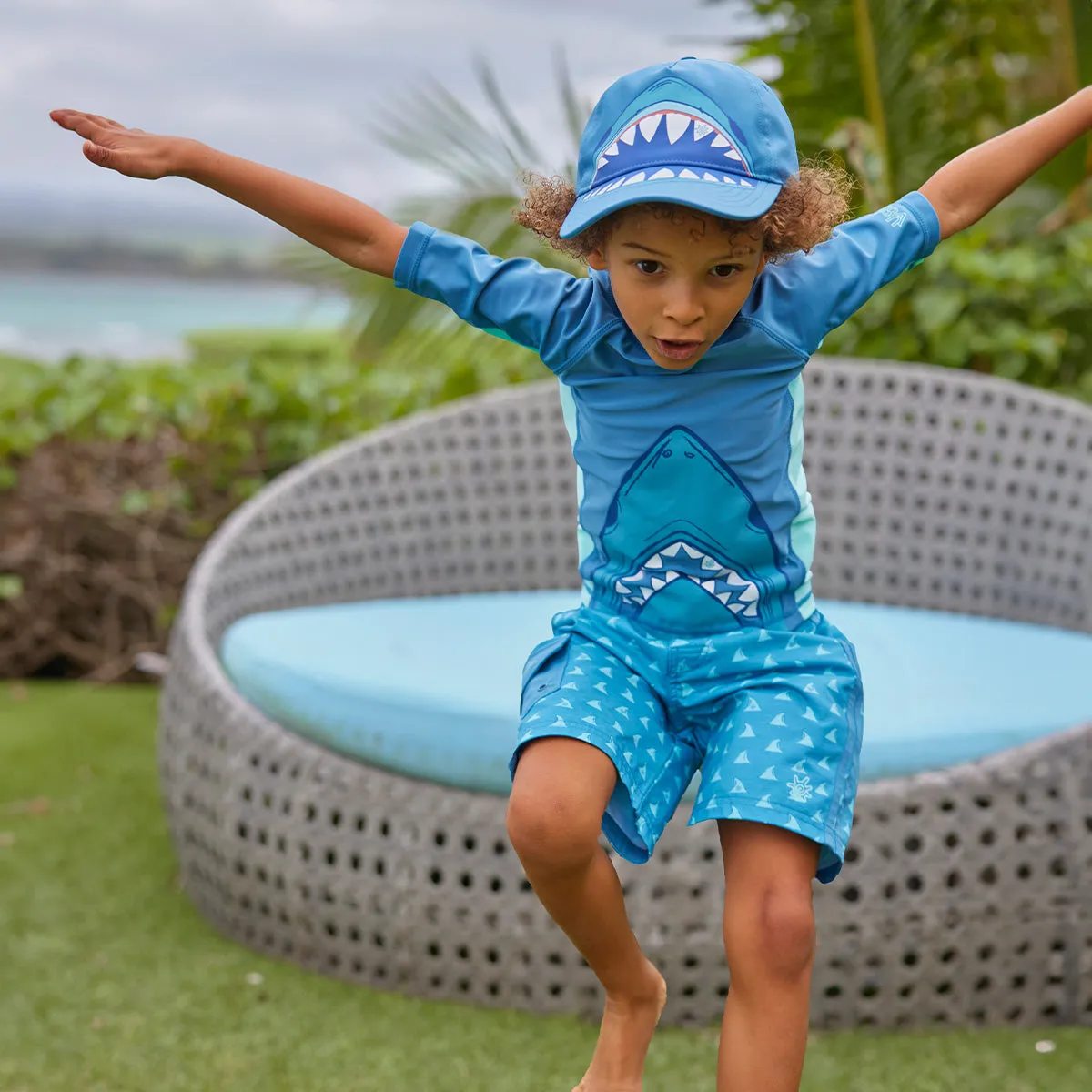 Boy's Racer Stripe Board Shorts