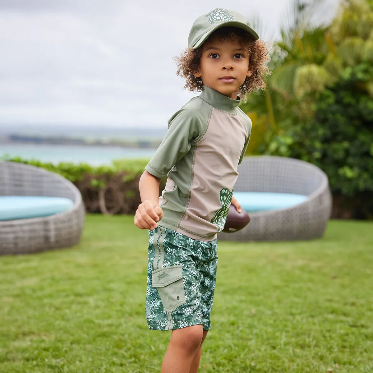 Boy's Racer Stripe Board Shorts