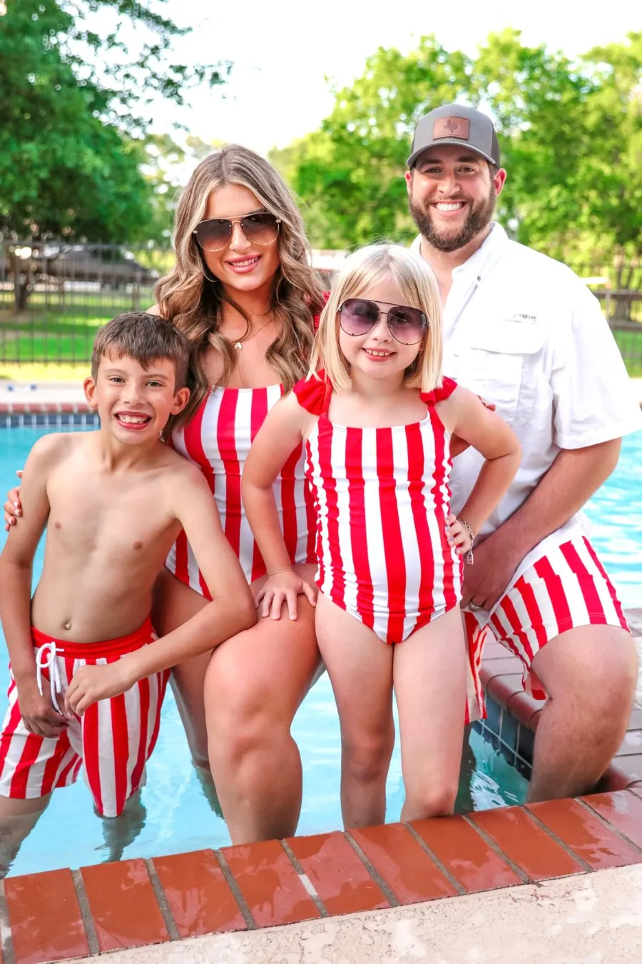 Boys Set Sail Striped Swim Trunks