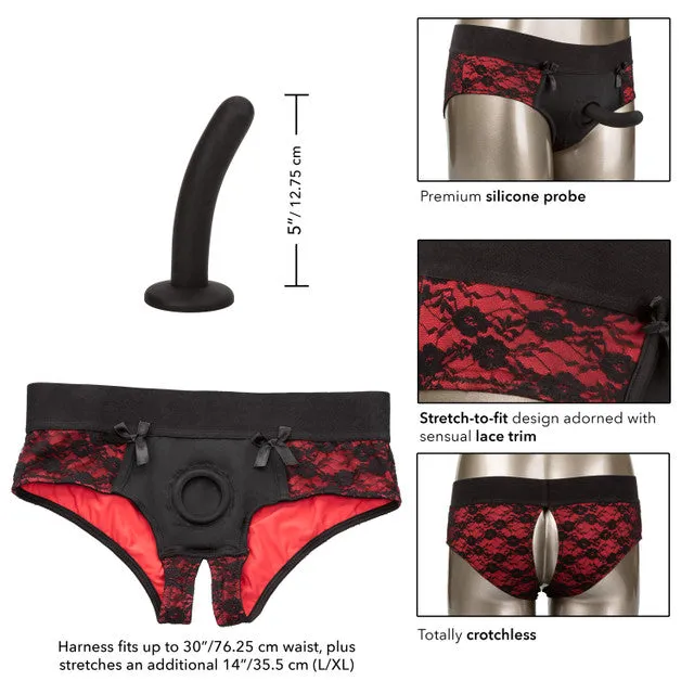 Calexotics Scandal® Crotchless Pegging Panty Set - L/XL