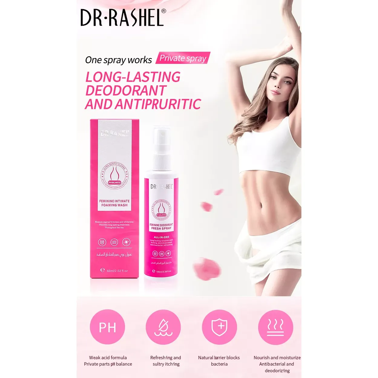 Dr. Rashel PH-Balanced Feminine Deodorant Fresh Spray All-In-One