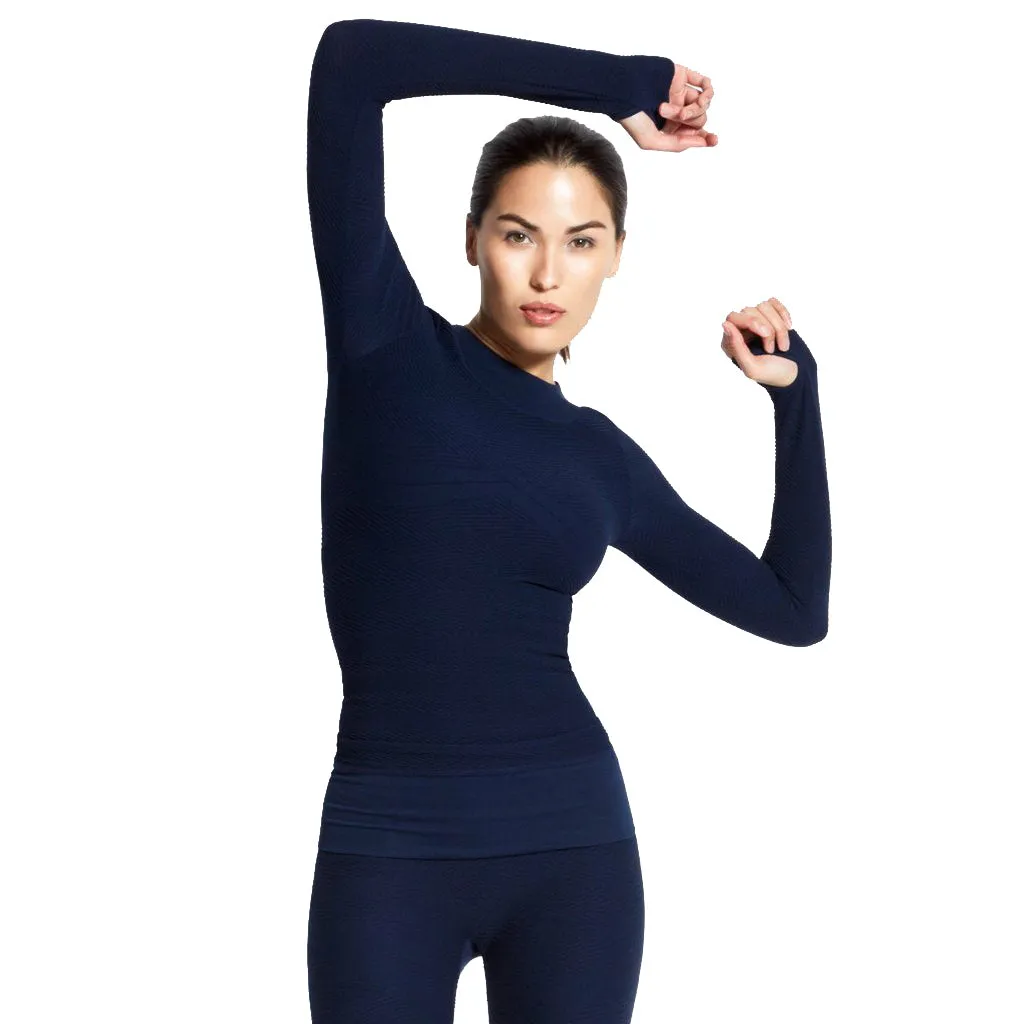 Herringbone Seamless Long Sleeve Top- High Compression