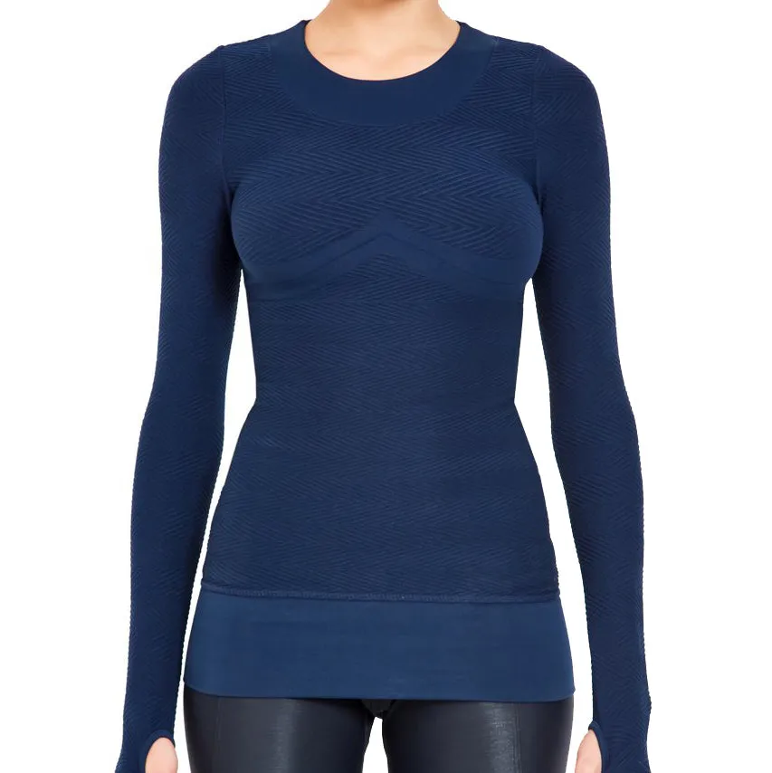 Herringbone Seamless Long Sleeve Top- High Compression