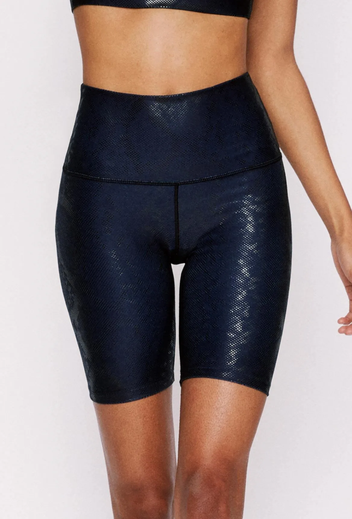 High-Waist Kurt Short Blue Black Viper Foil