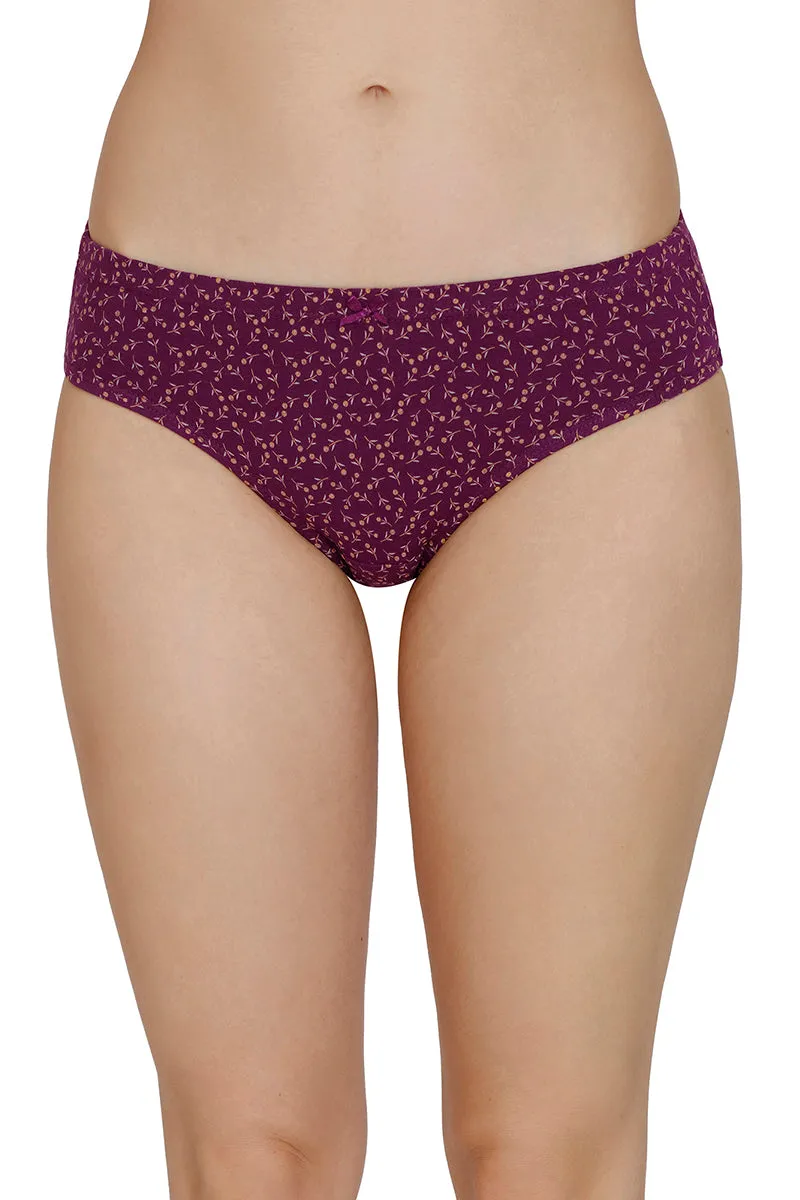 Inner Elastic Print Mid Rise Bikini Panties (Pack of 3)