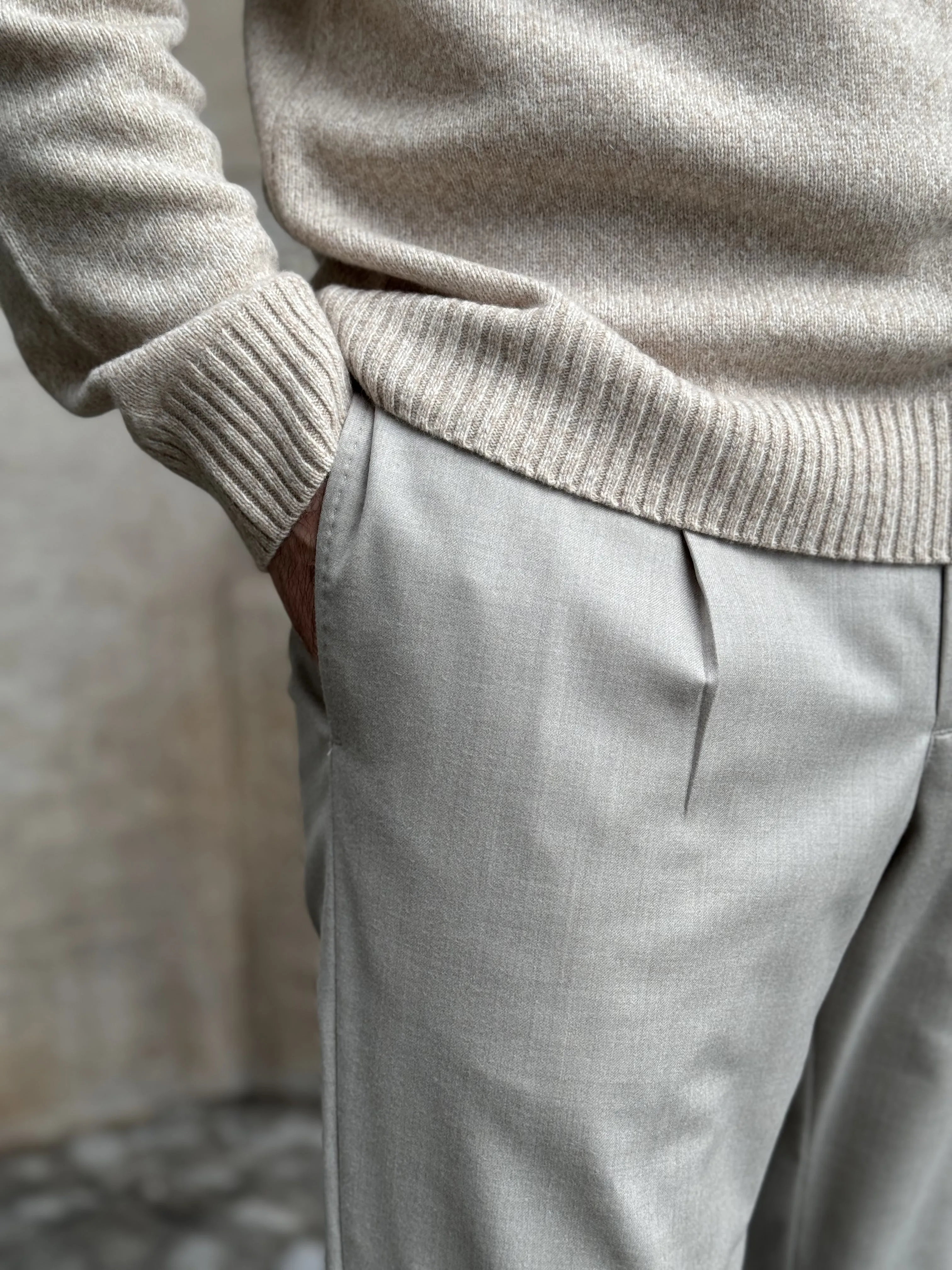 JOGGER PANTS FLANELLA - SAND