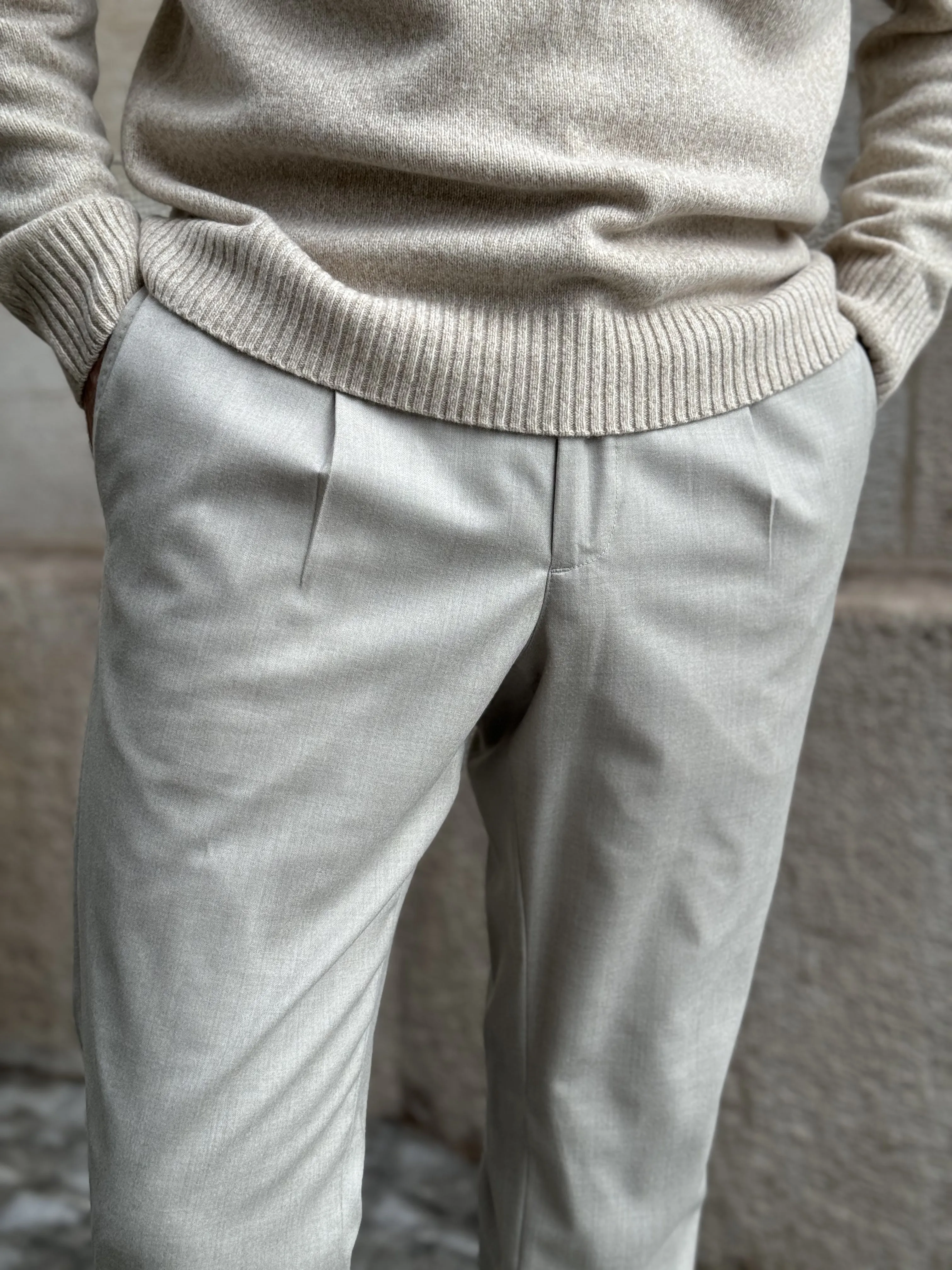 JOGGER PANTS FLANELLA - SAND