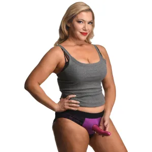 Lace Envy Crotchless Panty Harness - 2xl - Purple