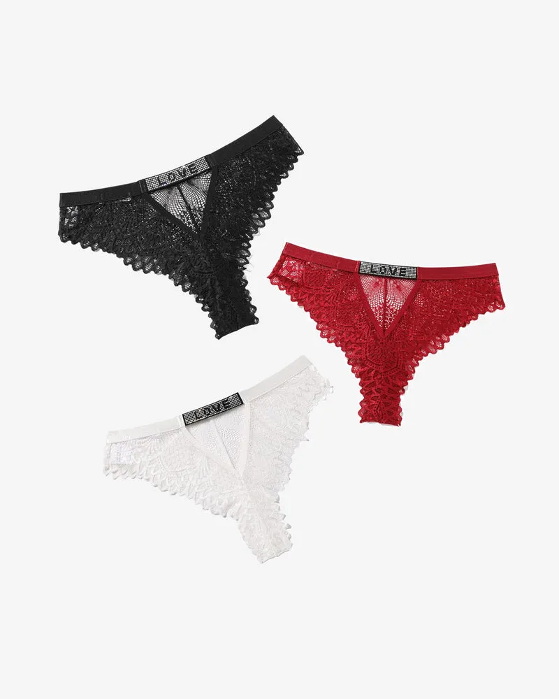 Lace Panty Rhinestone Underwear