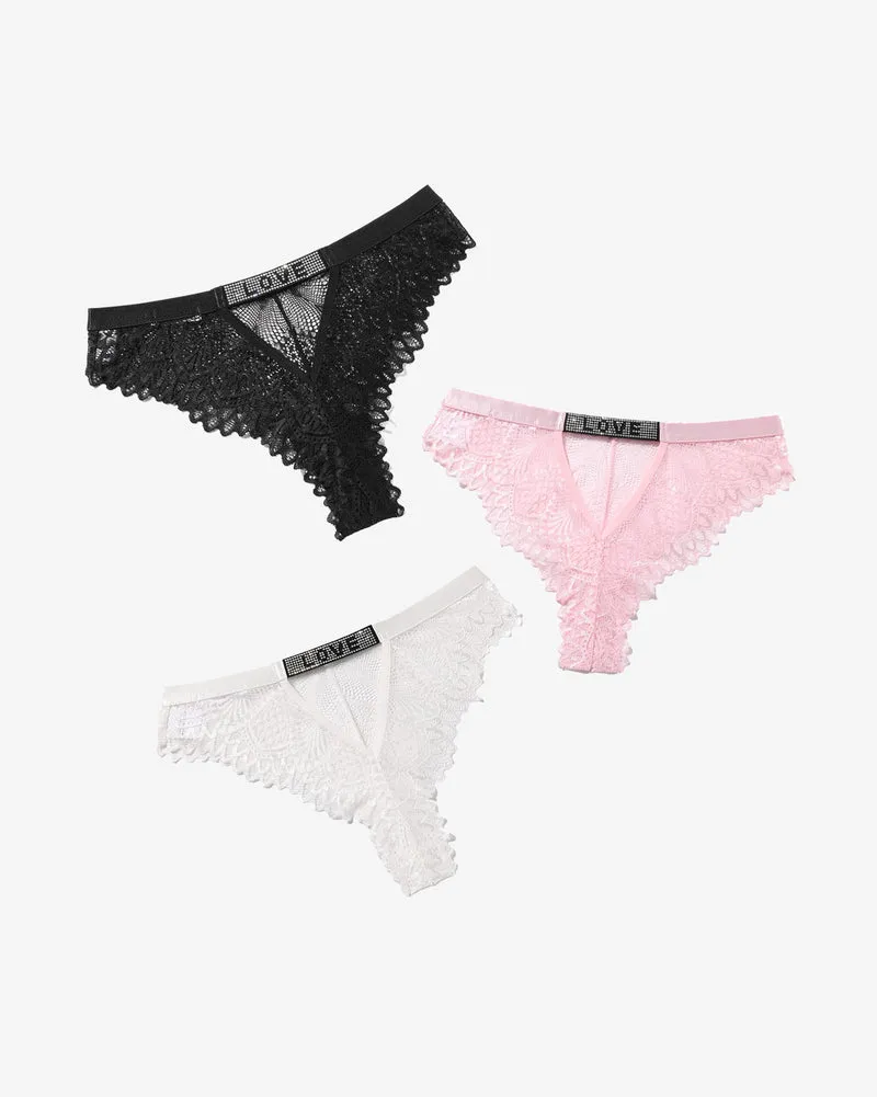 Lace Panty Rhinestone Underwear