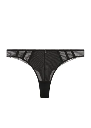 MARLENE Plus Black Mesh Tanga Panties