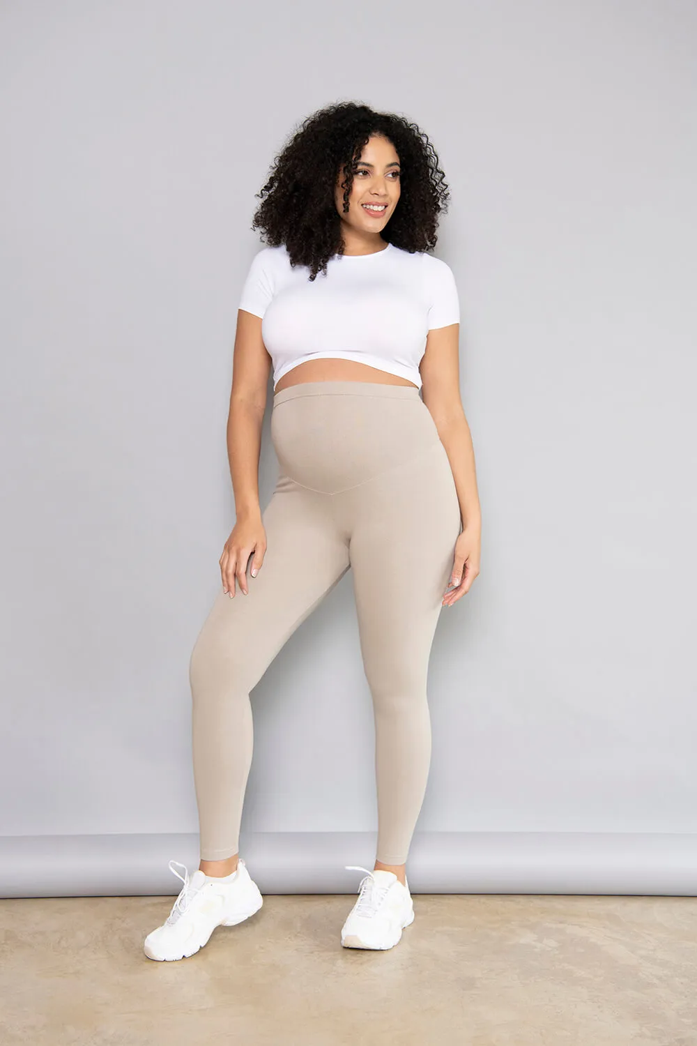 Maternity Everyday Leggings - Oatmeal Beige