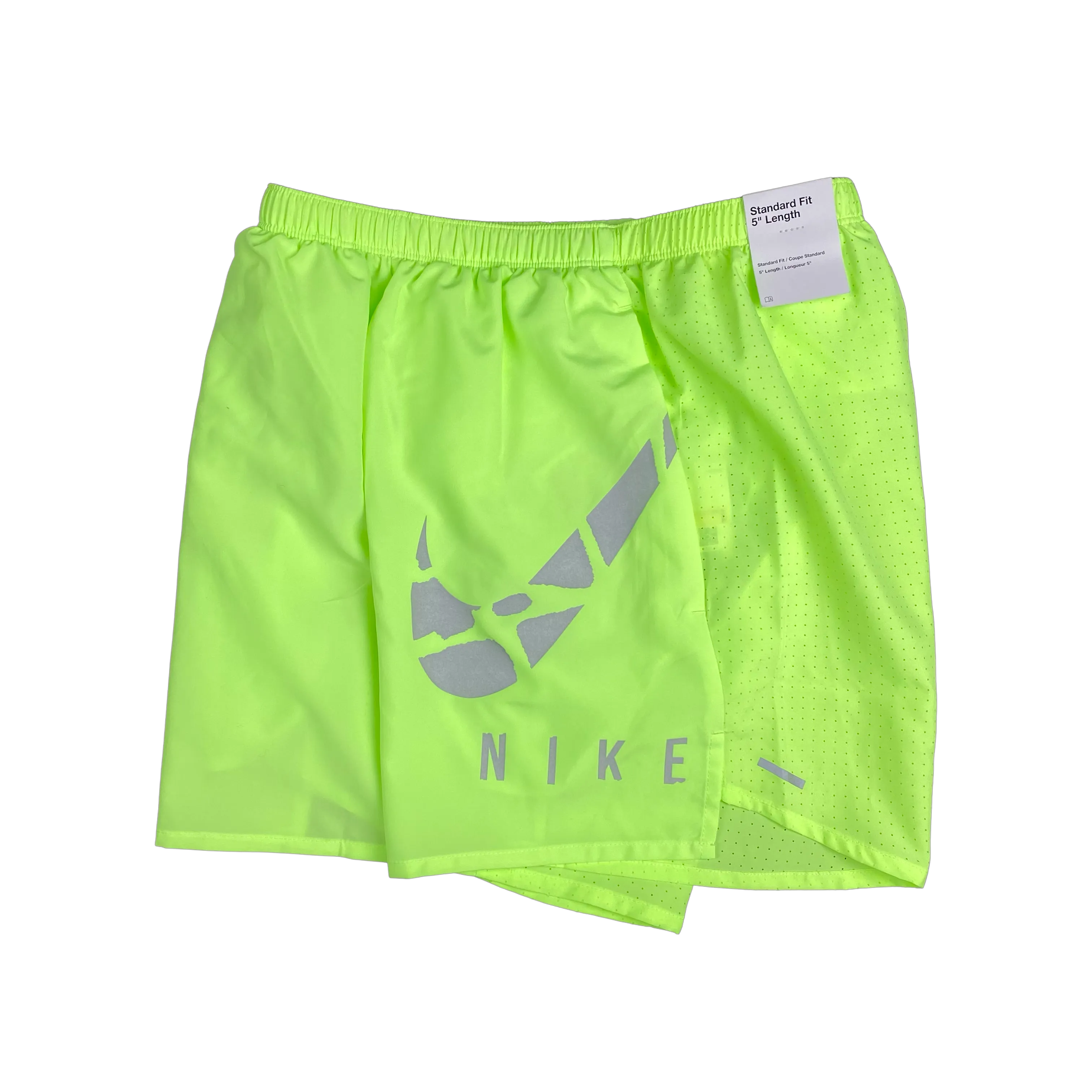 Nike Cracked Swoosh Challenger Shorts 5" - Neon Volt