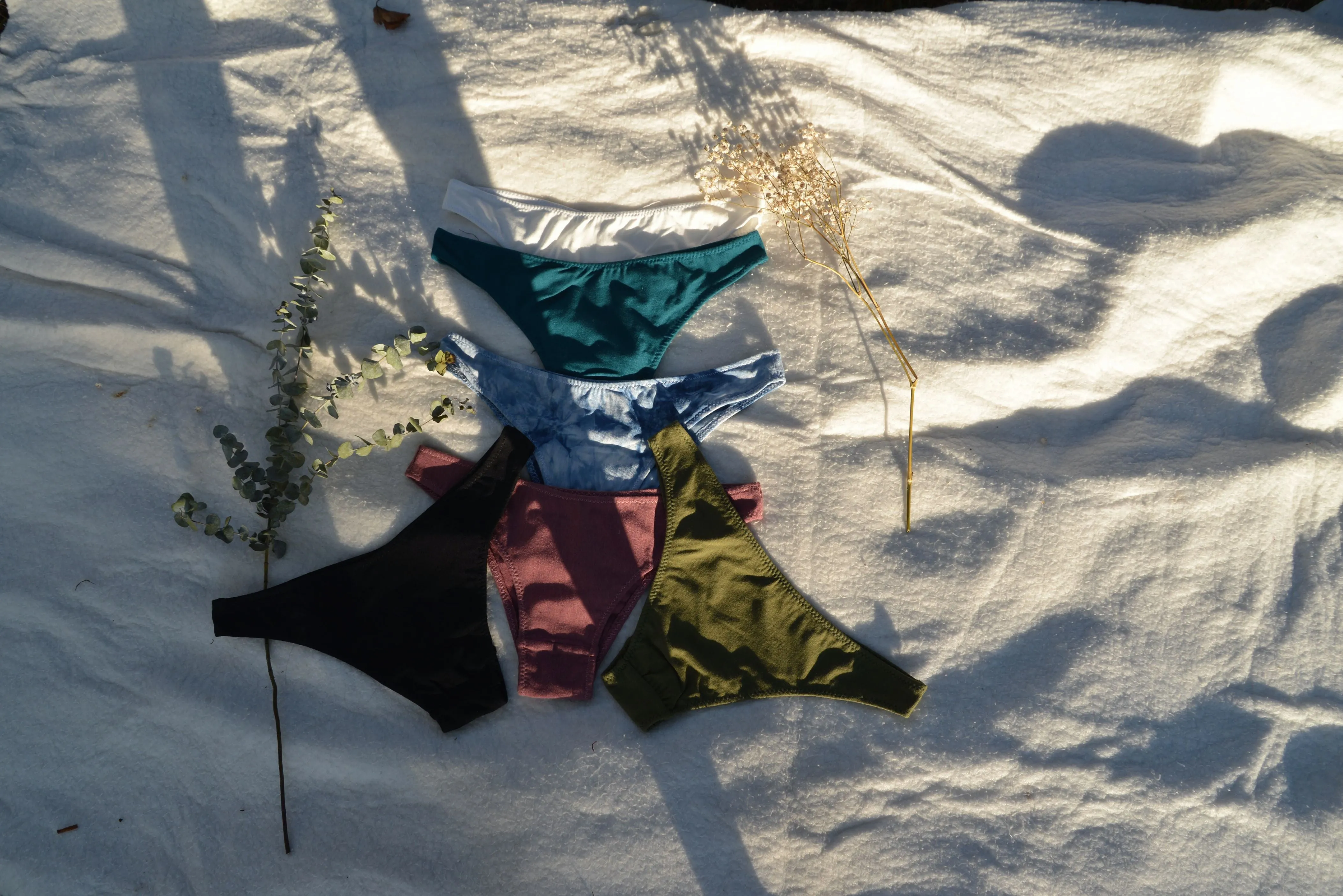 Ocean 6 Pack Hemp, Organic Cotton and Bamboo Tanga Cheeky Panties