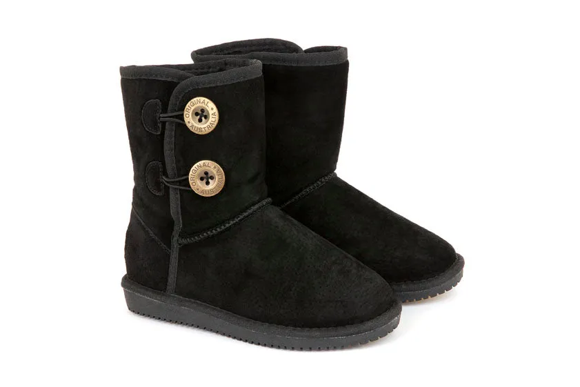 Original UGG Australia Two Button Short Black Boots