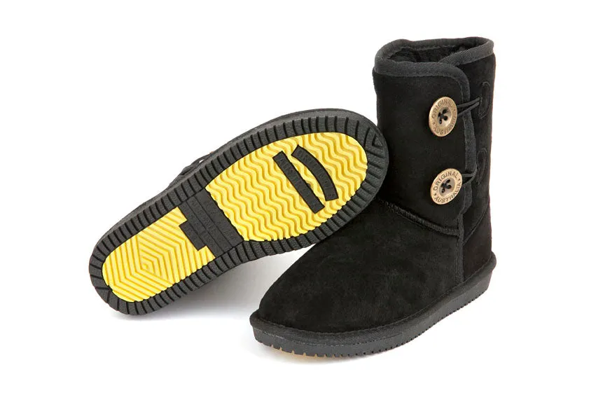 Original UGG Australia Two Button Short Black Boots