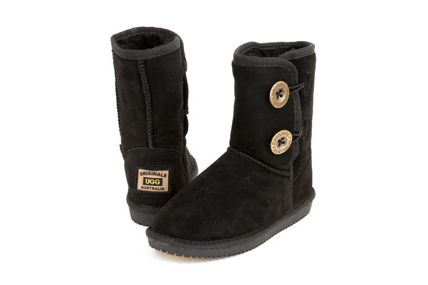 Original UGG Australia Two Button Short Black Boots