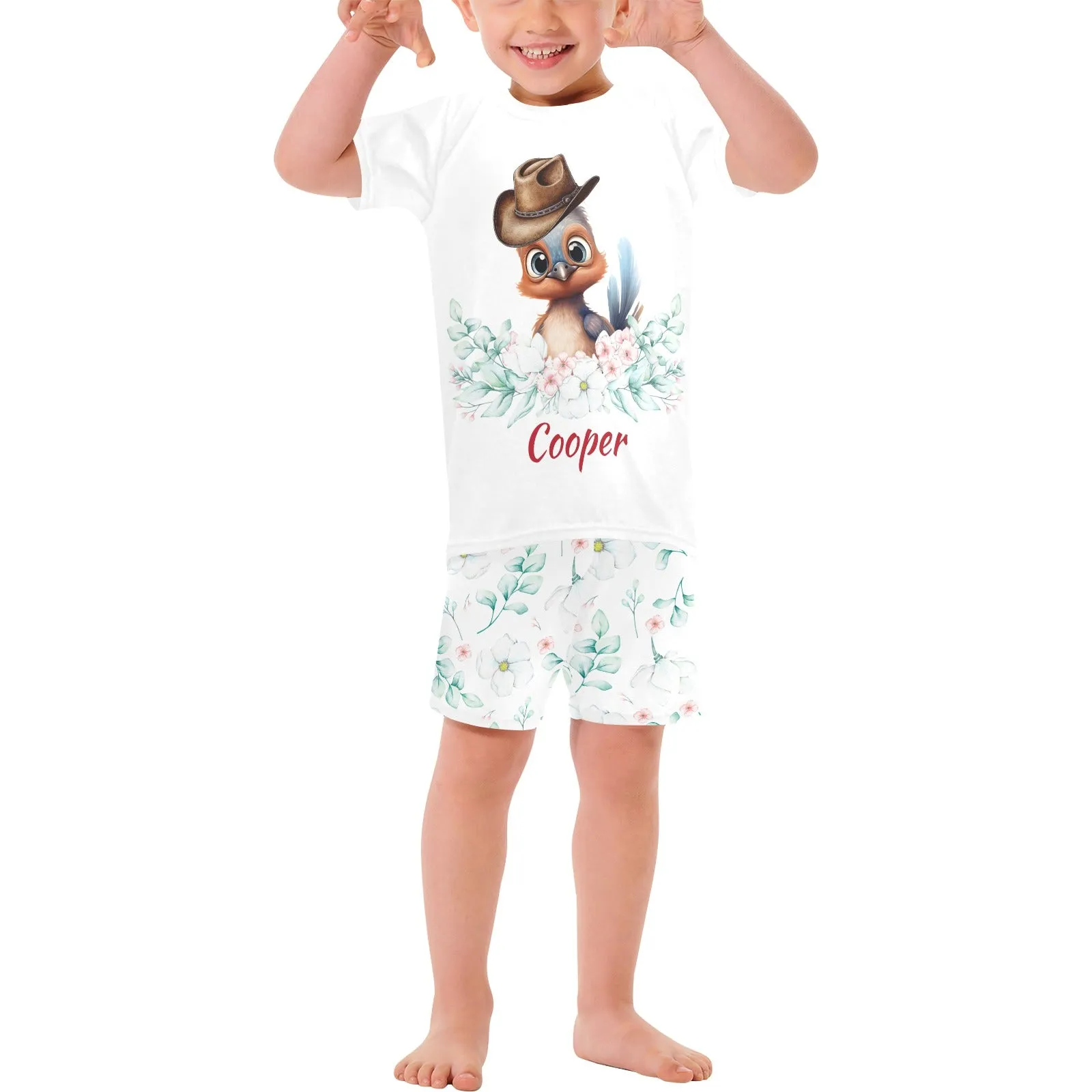 Personalised Australian Animals Country Christmas Matching Birthday Shirt and Short Sets