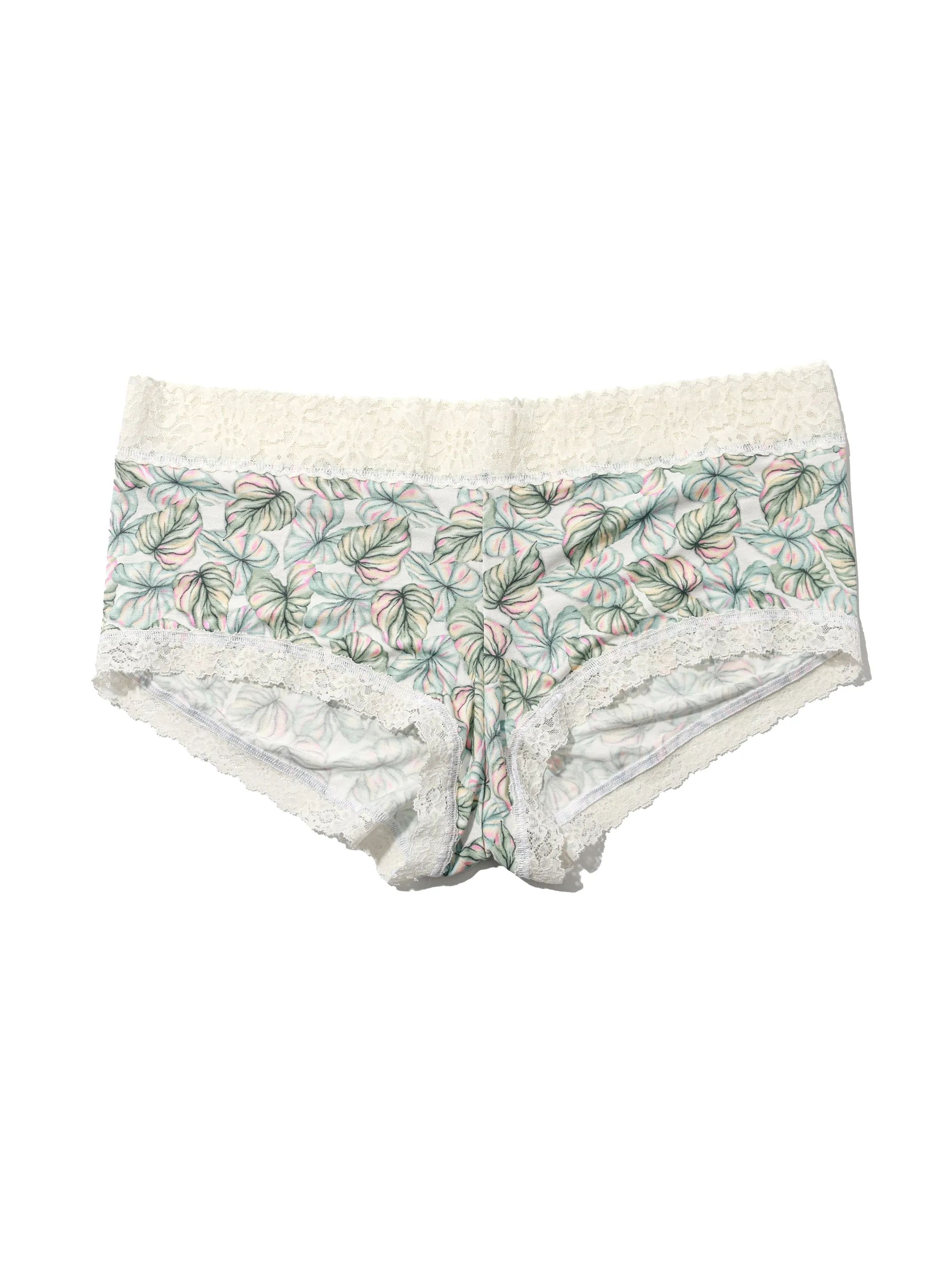 Plus Size DreamEase™ Printed Boyshort Begonia Leaf