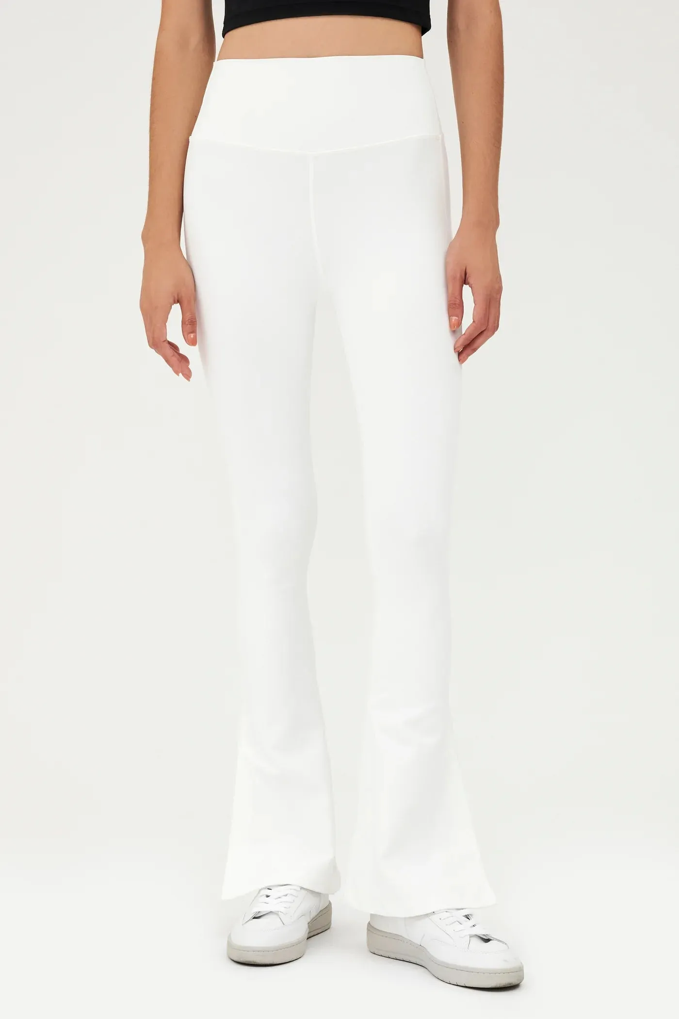 Raquel High Waist Flare w/ Split Hem in White