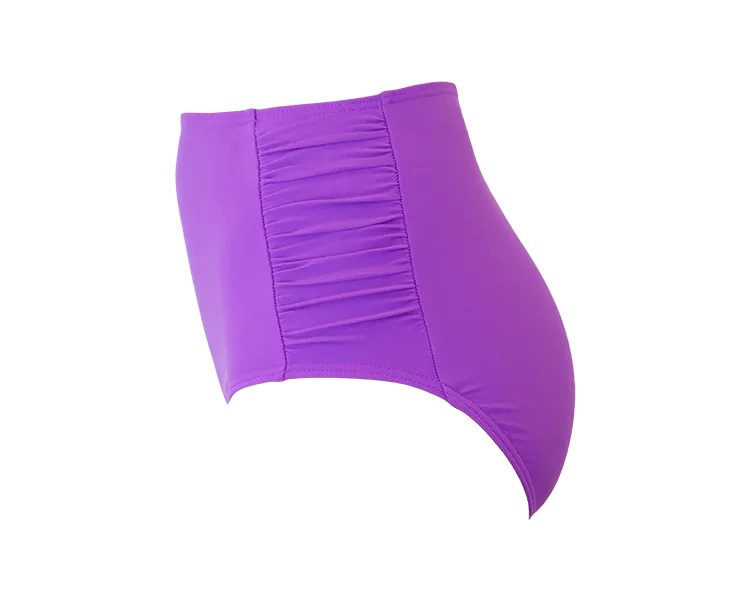 Ruched High Waist Bottom - Purple - FINAL SALE