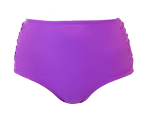 Ruched High Waist Bottom - Purple - FINAL SALE