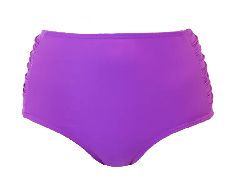 Ruched High Waist Bottom - Purple - FINAL SALE