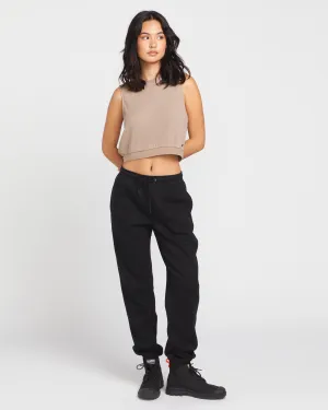 Stone Heart Up Pants - Black