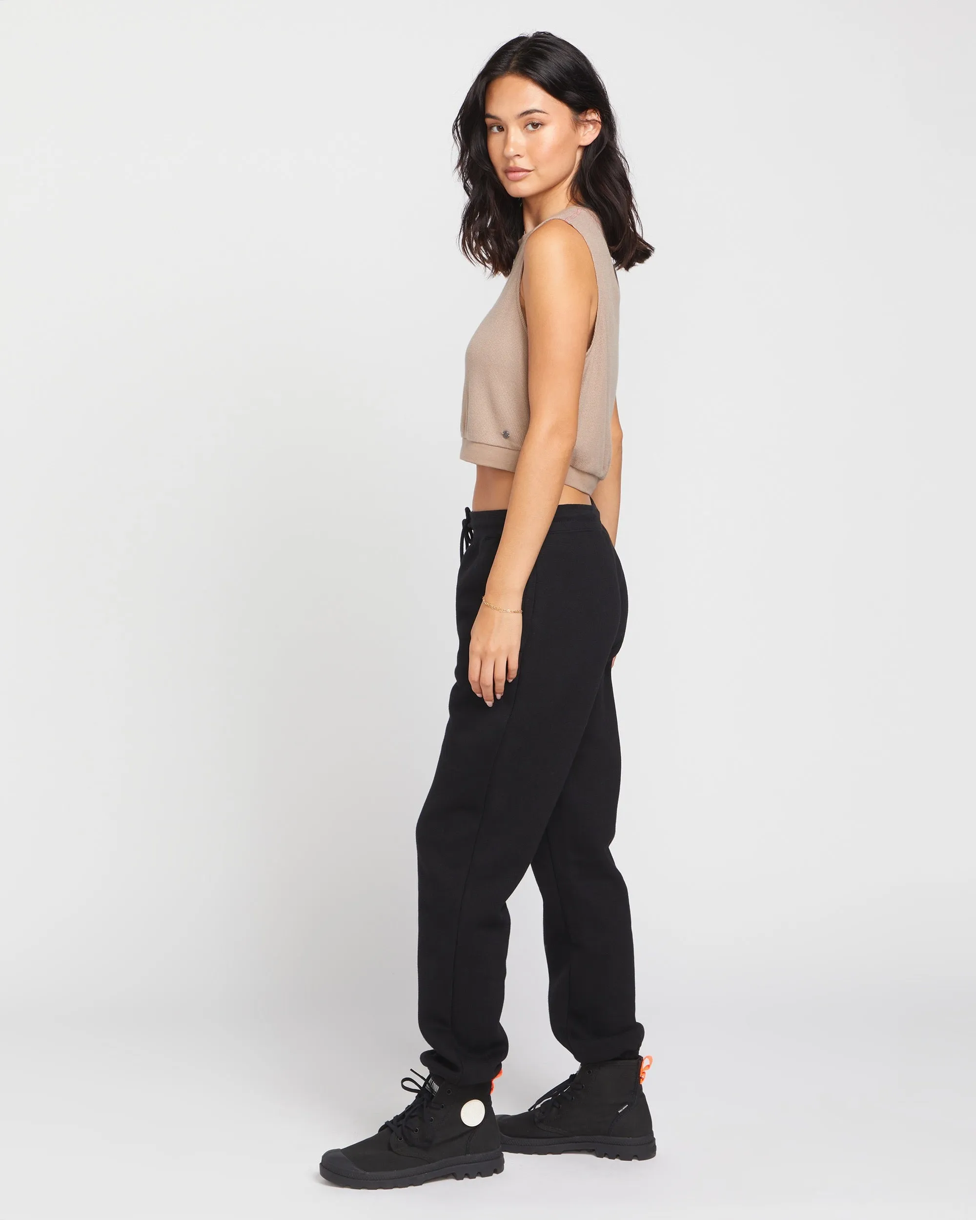 Stone Heart Up Pants - Black