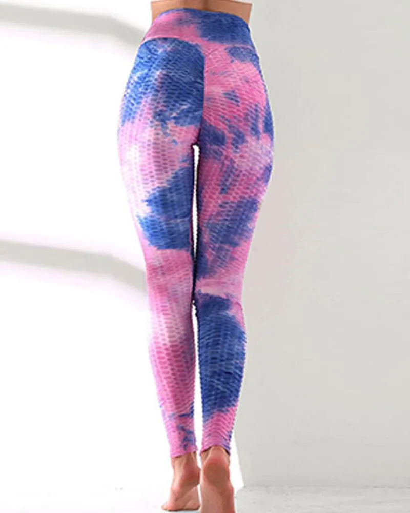 Tie Dye Skinny High Elastic Yoga Panties Active Pants